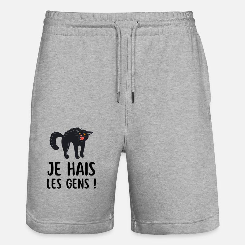 Humour chat - Short de jogging bio TRAINER Stanley/Stella unisexe - gris chiné