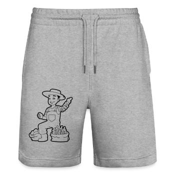 Agriculture Carottes Pommes de terre - Short de jogging bio TRAINER Stanley/Stella unisexe - gris chiné - Devant - Nik (191cm) & Marisol (170cm)