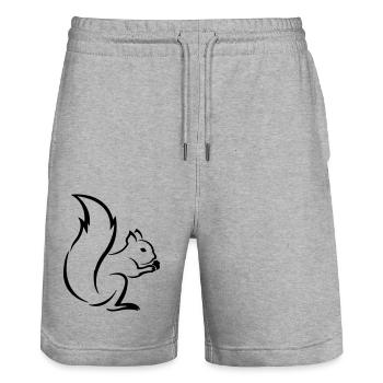 Écureuil - Short de jogging bio TRAINER Stanley/Stella unisexe - gris chiné - Devant - Nik (191cm) & Marisol (170cm)