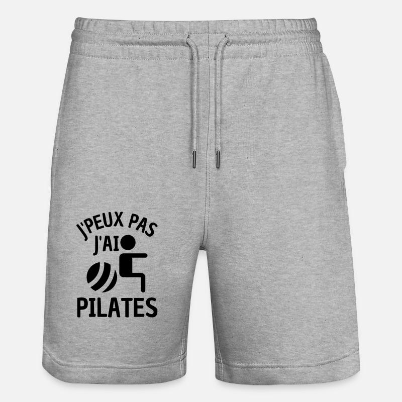 Humour pilâtes pilates - Short de jogging bio TRAINER Stanley/Stella unisexe - gris chiné