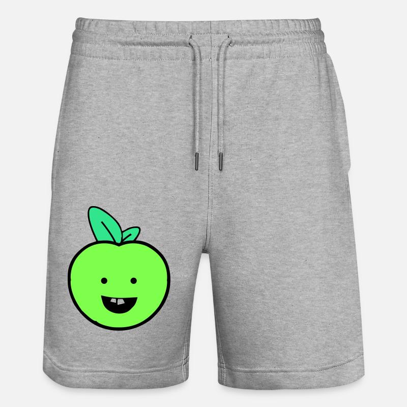 apfel smile - Stanley/Stella Unisex Bio Joggingshorts Trainer  - Grau meliert