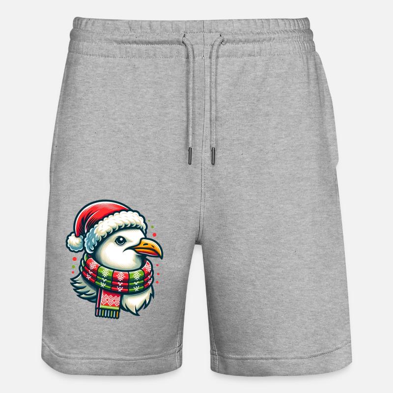 Moin Möwe Weihnachten - Stanley/Stella Unisex Bio Joggingshorts Trainer  - Grau meliert