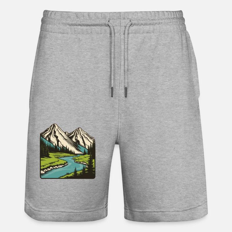 Nature paysage - Short de jogging bio TRAINER Stanley/Stella unisexe - gris chiné