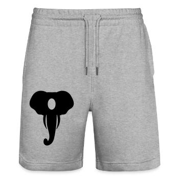Elephant Head Animal Circle Gift - Stanley/Stella Trainer Unisex Organic Jogging Shorts - heather grey - Front - Nik (191cm) & Marisol (170cm)