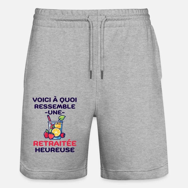 Une retraitée heureuse - Short de jogging bio TRAINER Stanley/Stella unisexe - gris chiné