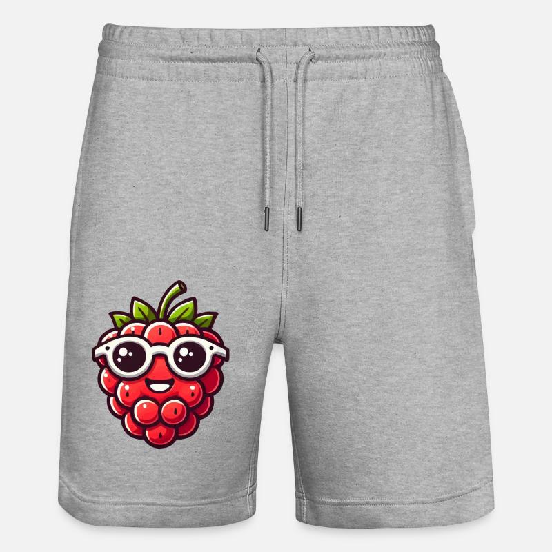 Raspberry Comic - Stanley/Stella Trainer Unisex Organic Jogging Shorts - heather grey