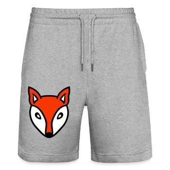 Fuchs Rotfuchs Wild Tier Schlau Wald Gesicht Kopf - Stanley/Stella Unisex Bio Joggingshorts Trainer  - Grau meliert - Vorne - Nik (191cm) & Marisol (170cm)