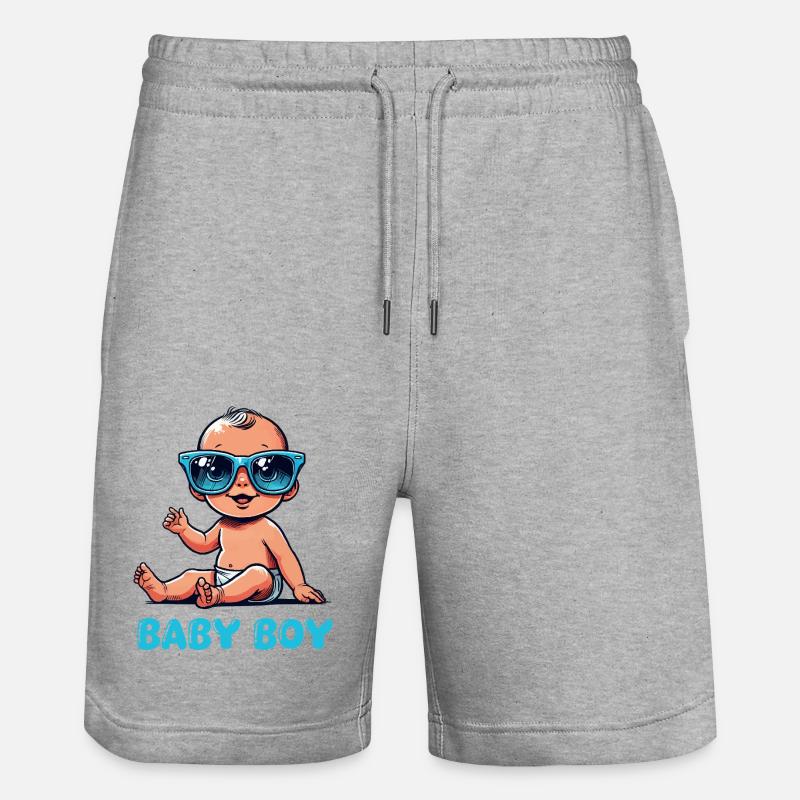 Bande dessinée pour bébé - Short de jogging bio TRAINER Stanley/Stella unisexe - gris chiné