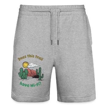 Does this trail have Wi-Fi - Desert Hiking - Stanley/Stella Trainer Unisex Organic Jogging Shorts - heather grey - Front - Nik (191cm) & Marisol (170cm)