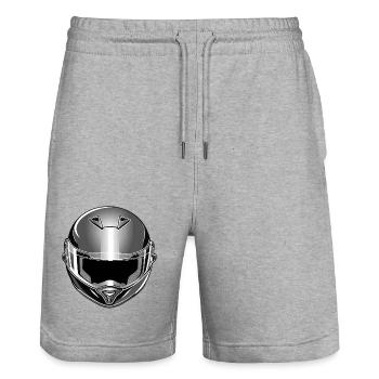 Casque de motard - Motorbike Design - Short de jogging bio TRAINER Stanley/Stella unisexe - gris chiné - Devant - Nik (191cm) & Marisol (170cm)