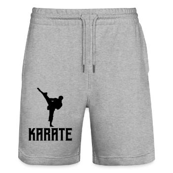 karaté - Short de jogging bio TRAINER Stanley/Stella unisexe - gris chiné - Devant - Nik (191cm) & Marisol (170cm)