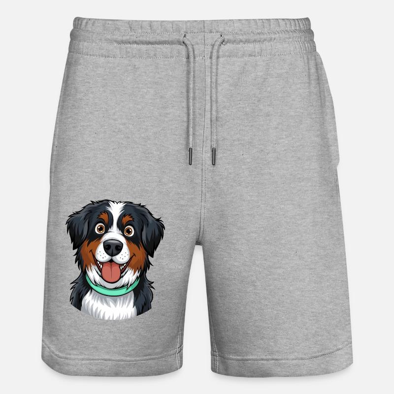 Portrait de bouvier bernois - Short de jogging bio TRAINER Stanley/Stella unisexe - gris chiné