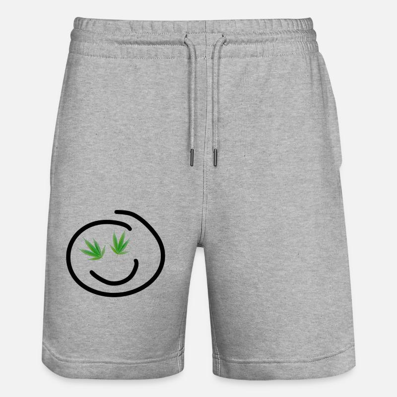 Visage de chanvre heureux - Short de jogging bio TRAINER Stanley/Stella unisexe - gris chiné