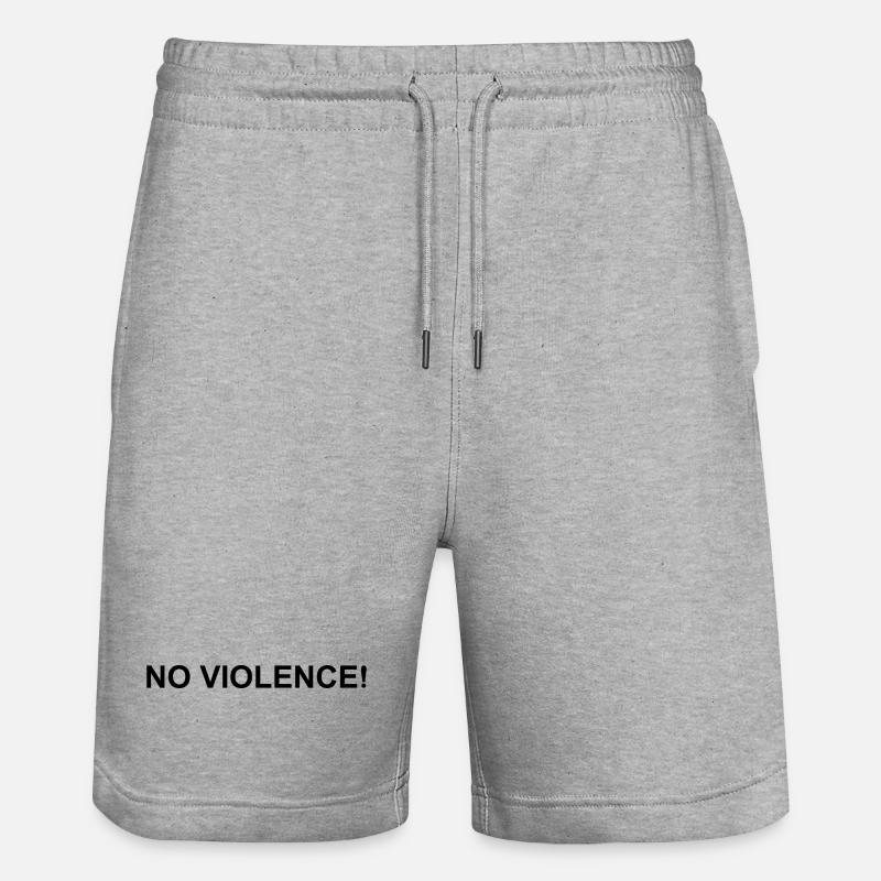 Violence Citation Pas de violence - Short de jogging bio TRAINER Stanley/Stella unisexe - gris chiné