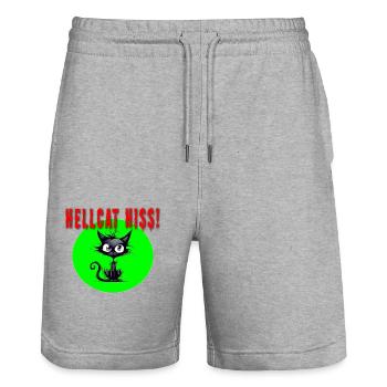 Hellcat Hiss! 2 - Stanley/Stella Trainer Unisex Organic Jogging Shorts - heather grey - Front - Nik (191cm) & Marisol (170cm)