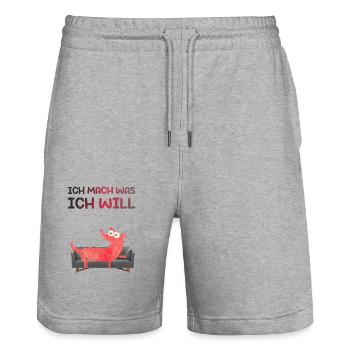 ich mach was ich will - Stanley/Stella Unisex Bio Joggingshorts Trainer  - Grau meliert - Vorne - Nik (191cm) & Marisol (170cm)