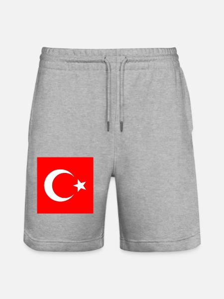 Turkije - Turkse vlag - Stanley/Stella uniseks bio-joggingshorts Mover  - grijs gemêleerd