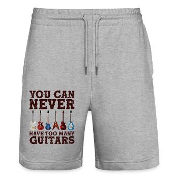 You Can Never Have Too Many Guitars graphic - Stanley/Stella Trainer Unisex Organic Jogging Shorts - heather grey - Front - Nik (191cm) & Marisol (170cm)