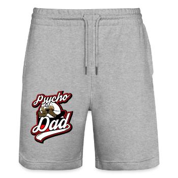Psycho - Papa - Psycho - Dad - Stanley/Stella Unisex Bio Joggingshorts Trainer  - Grau meliert - Vorne - Nik (191cm) & Marisol (170cm)