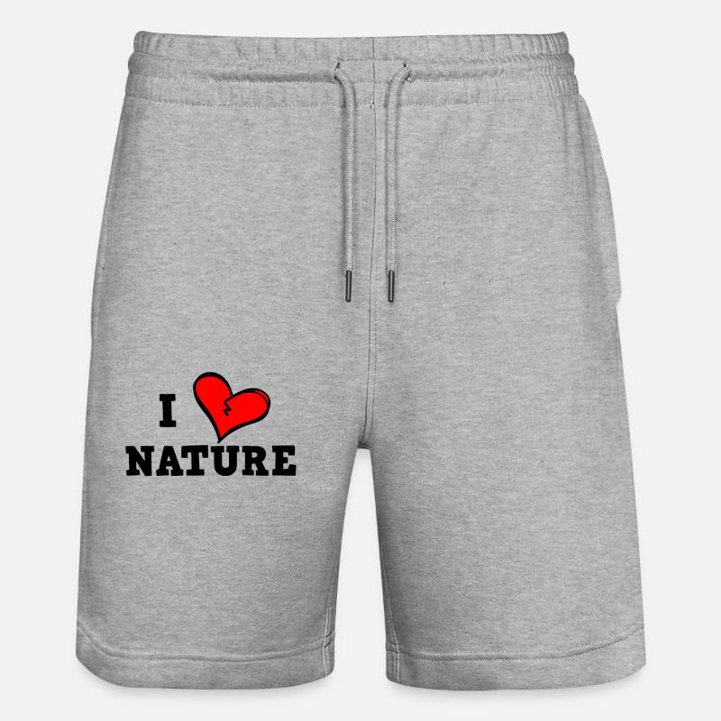 J’aime la nature - Short de jogging bio TRAINER Stanley/Stella unisexe - gris chiné