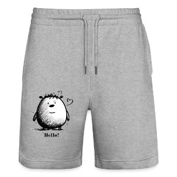 Cuddly Cuddly Cuddly Monster - Stanley/Stella Trainer Unisex Organic Jogging Shorts - heather grey - Front - Nik (191cm) & Marisol (170cm)