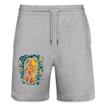 Die Schrecken der Horror-Frau im Kerker - Stanley/Stella Unisex Bio Joggingshorts Trainer  - Grau meliert - Vorne - Nik (191cm) & Marisol (170cm)