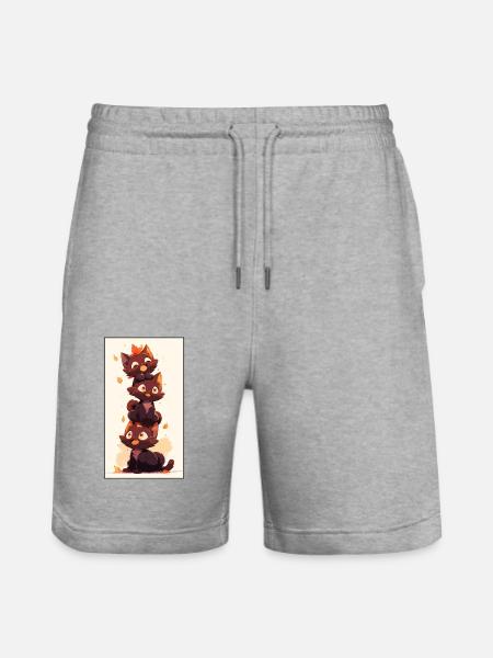 A bunch of cute kittens - Stanley/Stella Trainer Unisex Organic Jogging Shorts - heather grey