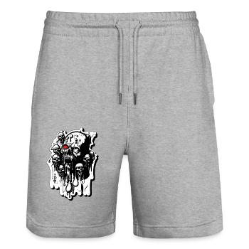 Zombie-Schädel und Totenköpfe - Stanley/Stella Unisex Bio Joggingshorts Trainer  - Grau meliert - Vorne - Nik (191cm) & Marisol (170cm)
