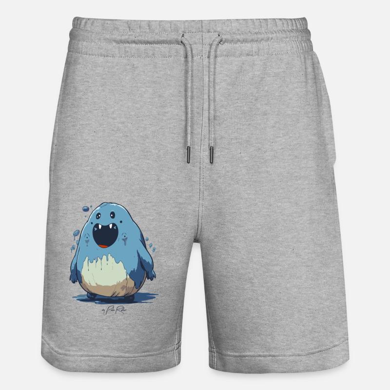 Cartoon Créature Drôle Blob - Short de jogging bio TRAINER Stanley/Stella unisexe - gris chiné
