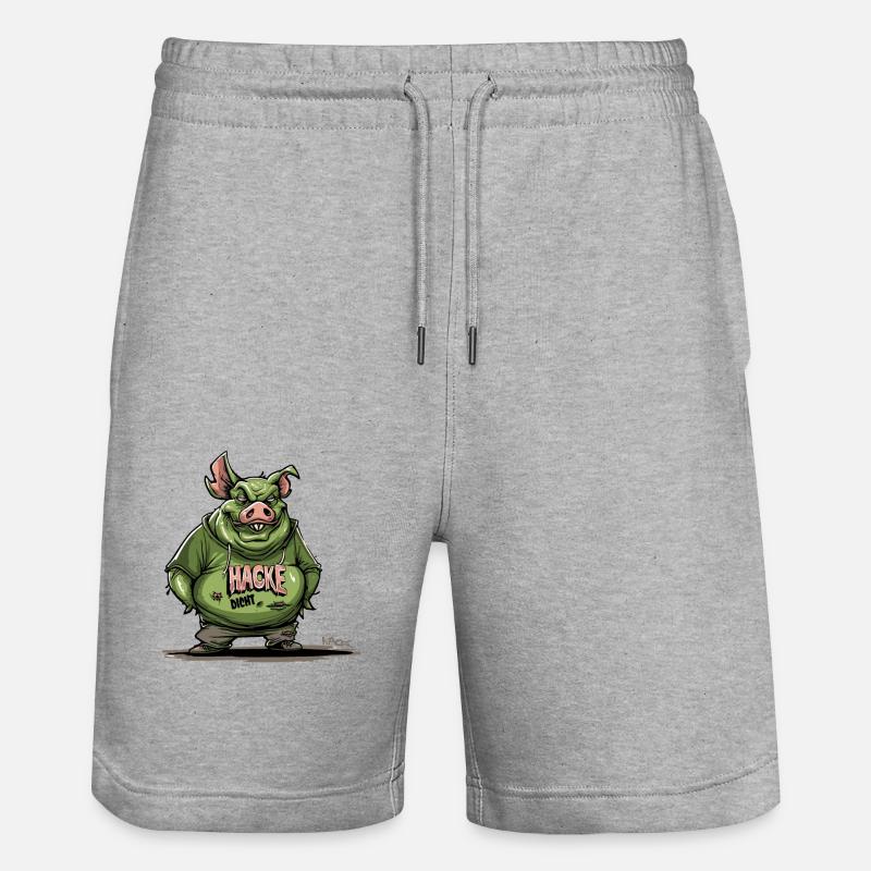 Houe Dense Cochon Zombie - Short de jogging bio TRAINER Stanley/Stella unisexe - gris chiné