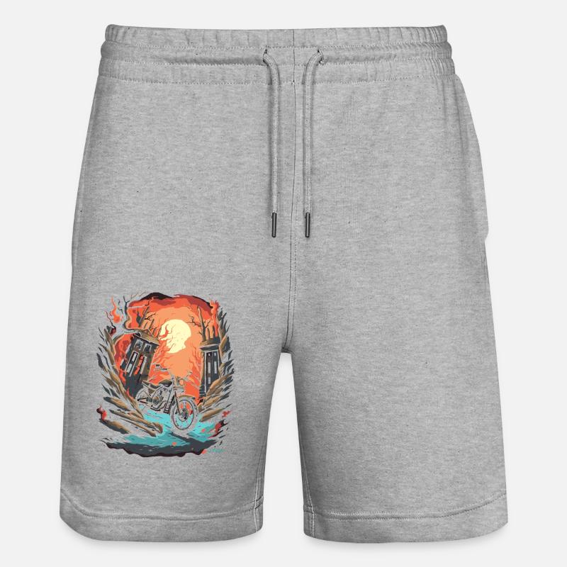 Moto motard de minuit - Short de jogging bio TRAINER Stanley/Stella unisexe - gris chiné