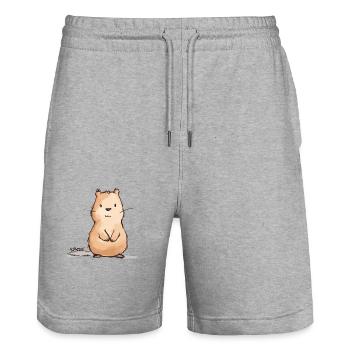 Niedlicher Pummeliger Biber - Stanley/Stella Unisex Bio Joggingshorts Trainer  - Grau meliert - Vorne - Nik (191cm) & Marisol (170cm)