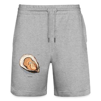 L’huître - Short de jogging bio TRAINER Stanley/Stella unisexe - gris chiné - Devant - Nik (191cm) & Marisol (170cm)