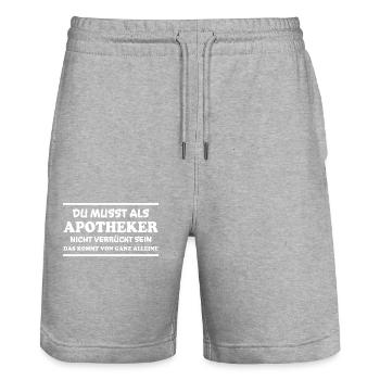 Apotheker Spruch Beruf Lustiges Apotheker Geschenk - Stanley/Stella Unisex Bio Joggingshorts Trainer  - Grau meliert - Vorne - Nik (191cm) & Marisol (170cm)
