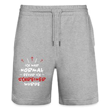 Schreiner Spruch Beruf Lustiges Schreiner Geschenk - Stanley/Stella Unisex Bio Joggingshorts Trainer  - Grau meliert - Vorne - Nik (191cm) & Marisol (170cm)