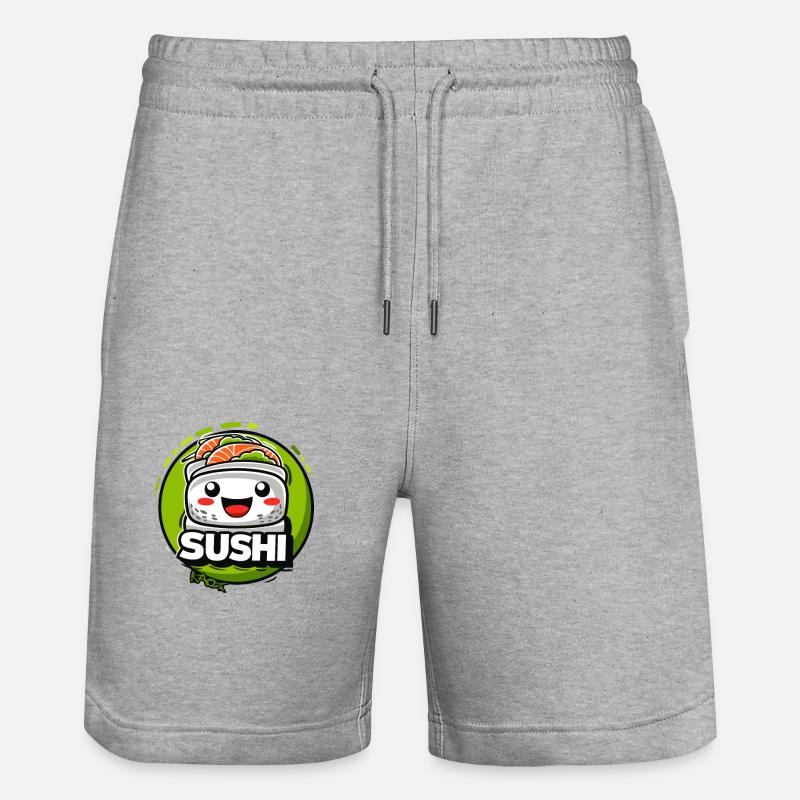 Sushi Kawaii Wasabi Vert - Short de jogging bio TRAINER Stanley/Stella unisexe - gris chiné
