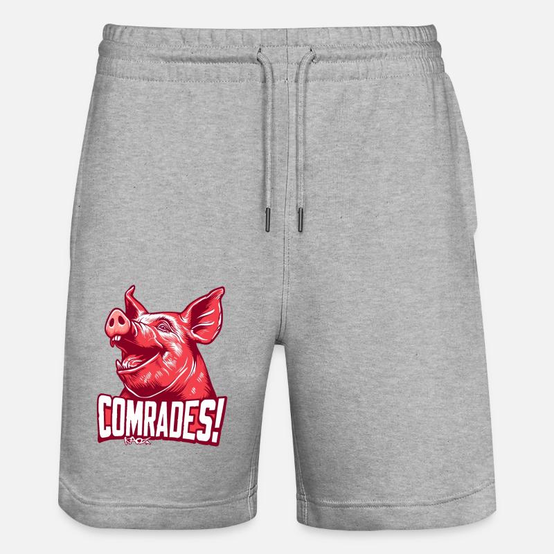 Parodie du camarade communiste Pig - Short de jogging bio TRAINER Stanley/Stella unisexe - gris chiné