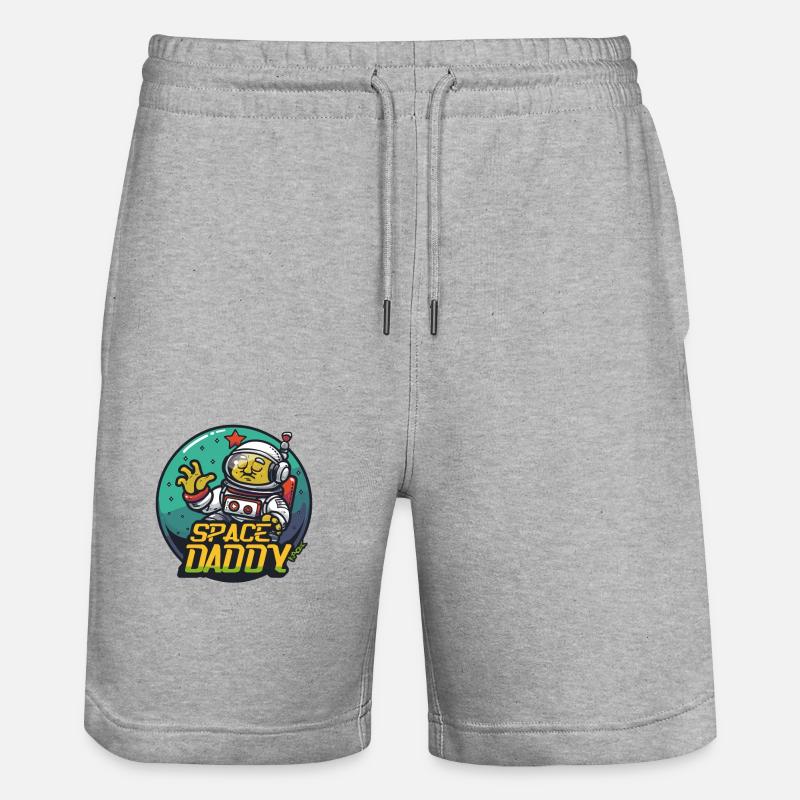 Space Daddy Sci-Fi Astronaut - Stanley/Stella Unisex Bio Joggingshorts Trainer  - Grau meliert