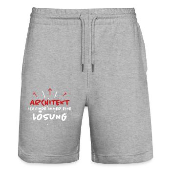 Architekt Spruch Architektur Architekt Geschenk - Stanley/Stella Unisex Bio Joggingshorts Trainer  - Grau meliert - Vorne - Nik (191cm) & Marisol (170cm)
