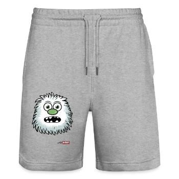 Cartoon Schnee Yeti Kreatur für Kinder - Stanley/Stella Unisex Bio Joggingshorts Trainer  - Grau meliert - Vorne - Nik (191cm) & Marisol (170cm)