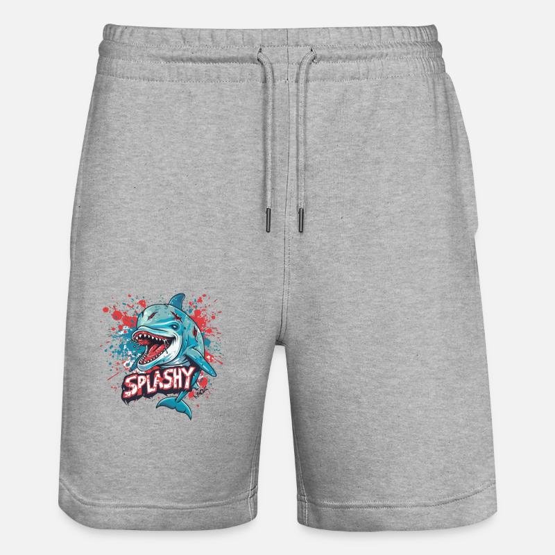 Splashy, le dauphin zombie effrayant - Short de jogging bio TRAINER Stanley/Stella unisexe - gris chiné
