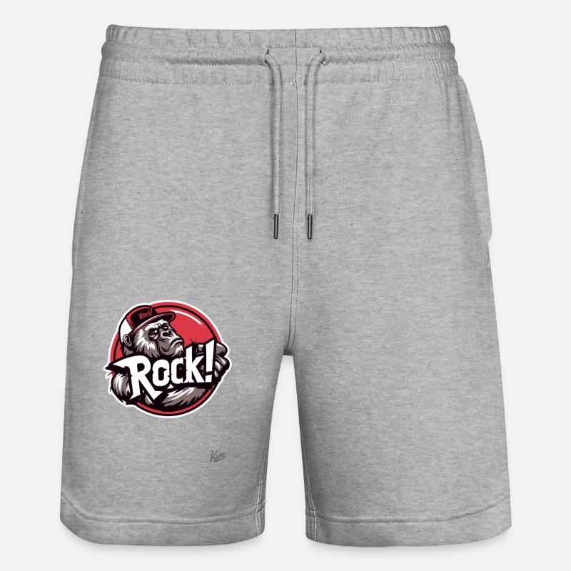 Rock, rocker, gorilla rocks, - Short de jogging bio TRAINER Stanley/Stella unisexe - gris chiné