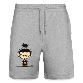Immer Wütend Lustiger Punk - Stanley/Stella Unisex Bio Joggingshorts Trainer  - Grau meliert - Vorne - Nik (191cm) & Marisol (170cm)