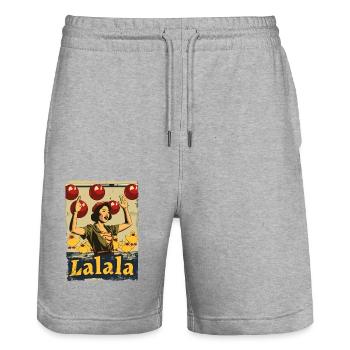 Asian rubber duck song Lalala - Stanley/Stella Trainer Unisex Organic Jogging Shorts - heather grey - Front - Nik (191cm) & Marisol (170cm)