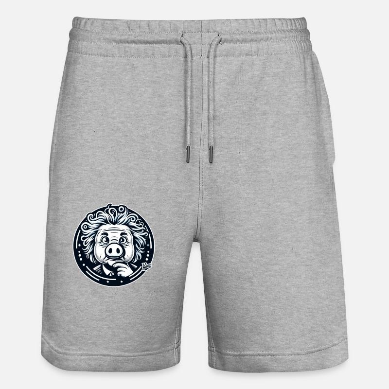 Albert Schweinstein the genius - Stanley/Stella Trainer Unisex Organic Jogging Shorts - heather grey