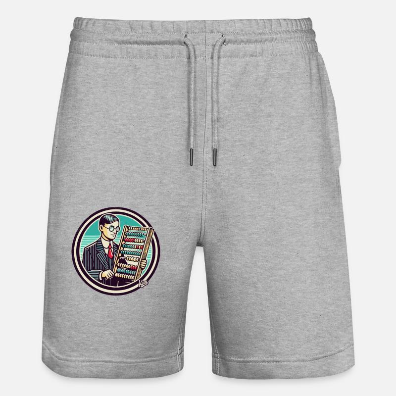 Math Professional: The Human Abacus - Stanley/Stella Trainer Unisex Organic Jogging Shorts - heather grey
