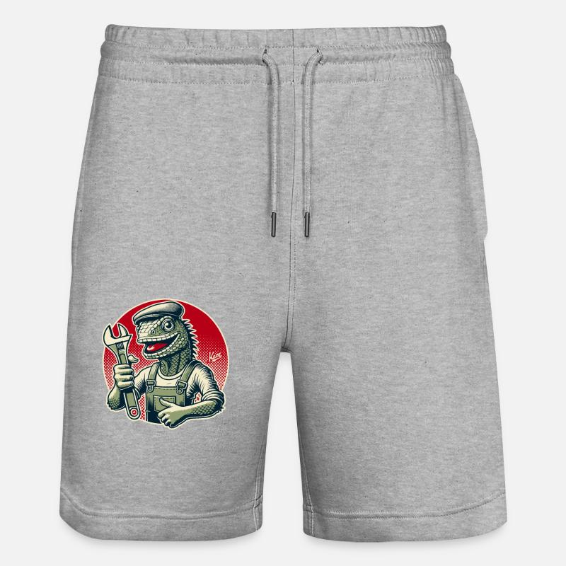 Artisan lézard avec clé - Short de jogging bio TRAINER Stanley/Stella unisexe - gris chiné