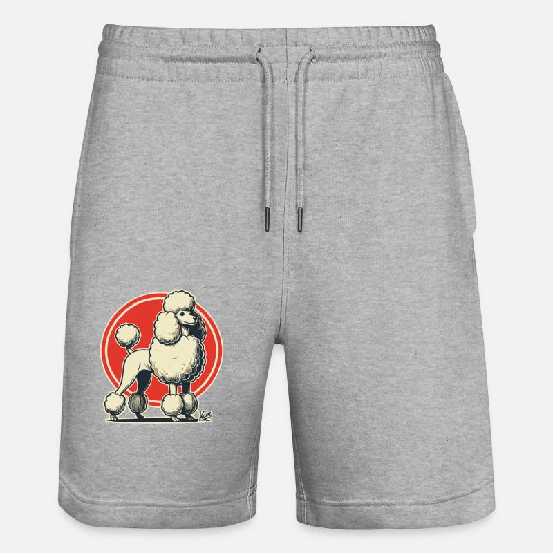 Caniche rétro majestueux - Short de jogging bio TRAINER Stanley/Stella unisexe - gris chiné