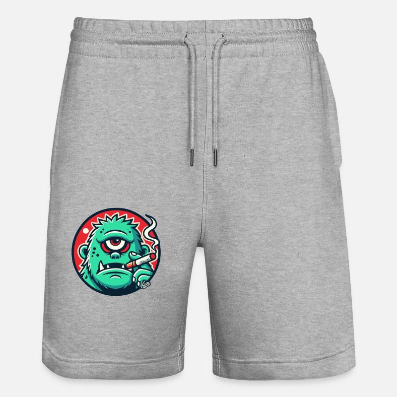 Cool Green Monster Guy - Short de jogging bio TRAINER Stanley/Stella unisexe - gris chiné