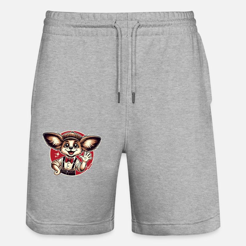 Drôle Rétro Papillon Chien - Short de jogging bio TRAINER Stanley/Stella unisexe - gris chiné